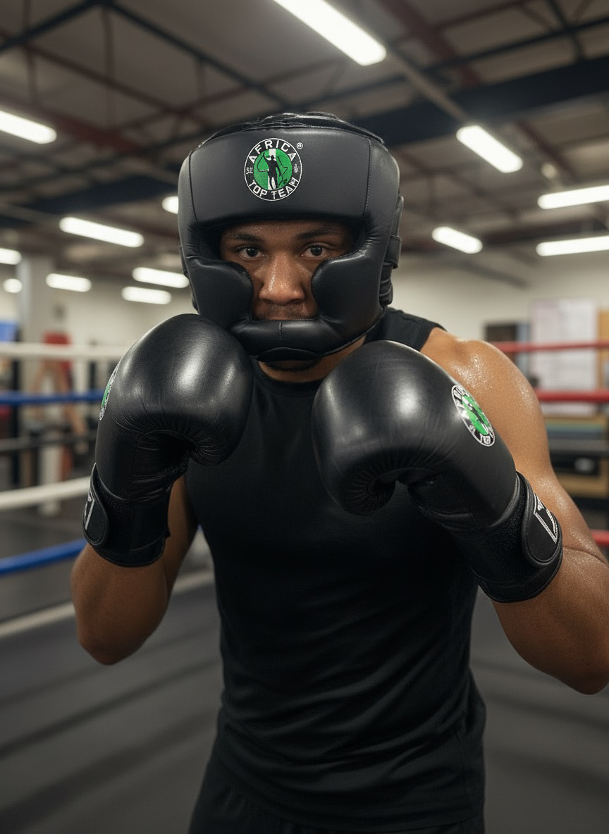 Africa Top Team Nigeria Black Premium Head gear Boxing, MMA
