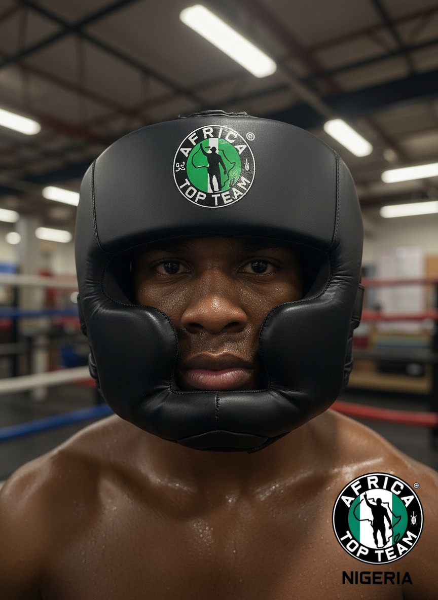 Africa Top Team Nigeria Black Premium Head gear Boxing, MMA
