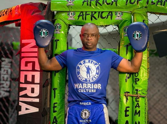 Africa Top Team Warrior Culture Blue/White Muay Thai Shorts, Kick Boxing