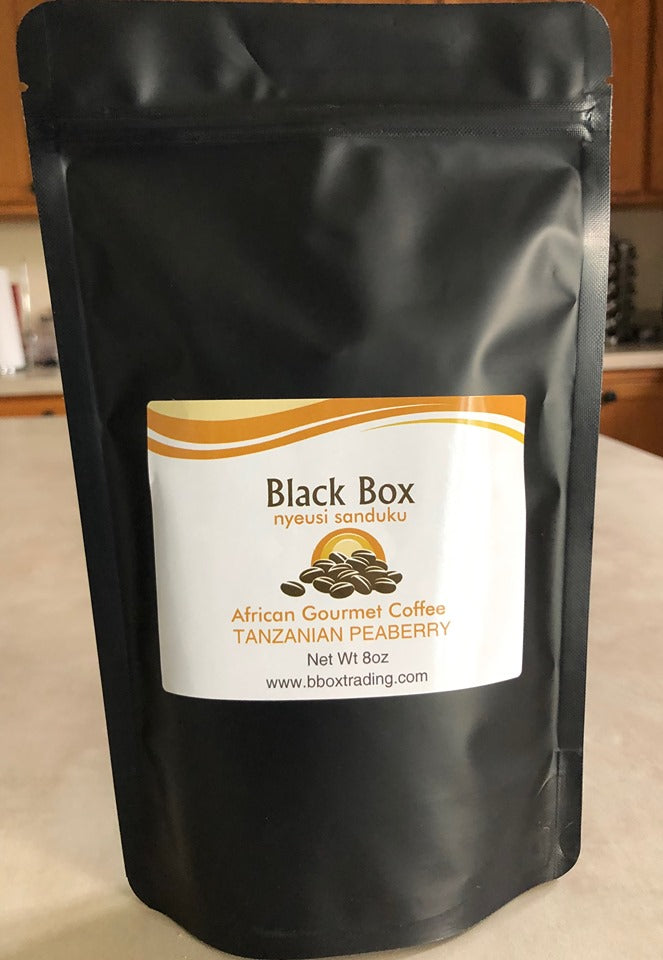 Black Box Tanzania Peaberry medium roast gourmet coffee (whole bean) Net Wt 8 Oz