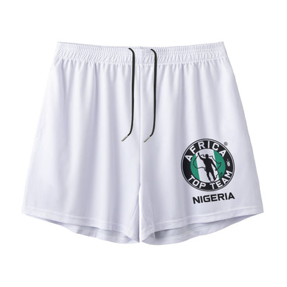 Africa Top Team Nigeria White Men's Shorts with Pocket