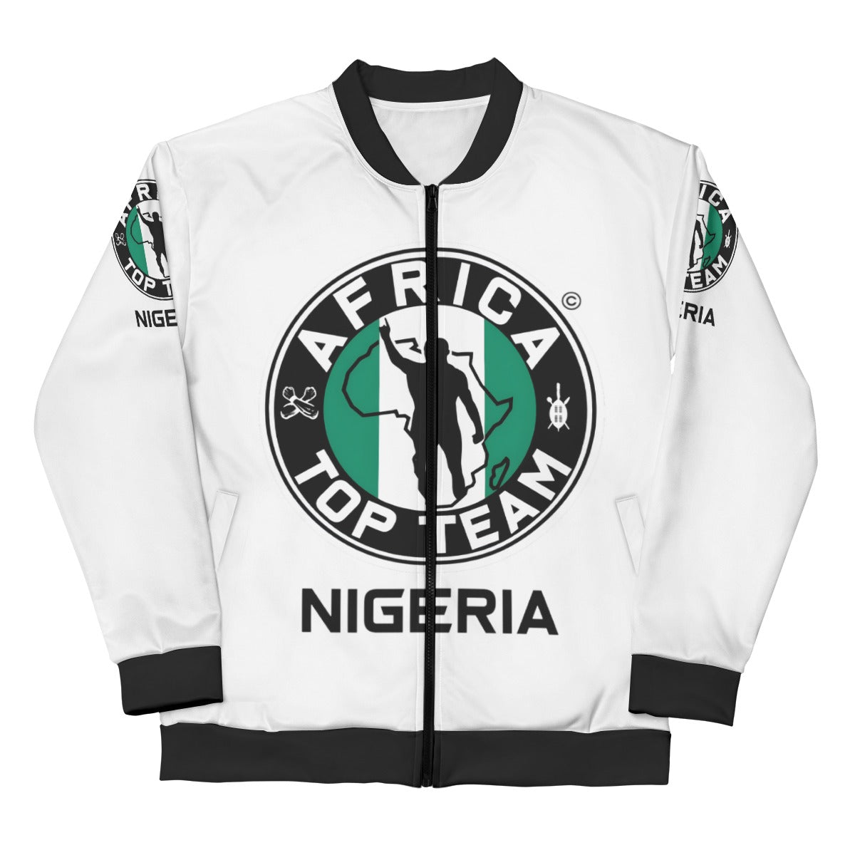Africa Top Team Nigeria White Bomber Jacket