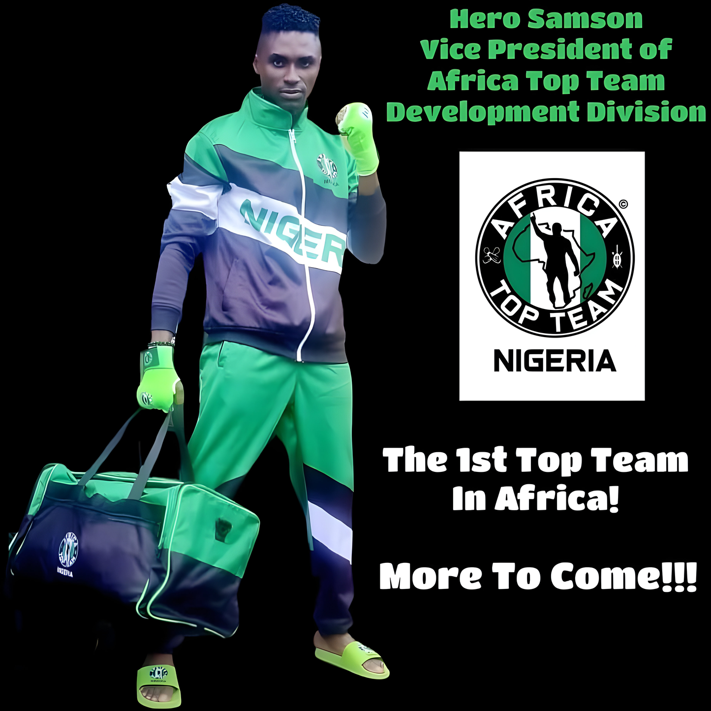 Africa Top Team Nigeria White Zip Hoodie with pocket