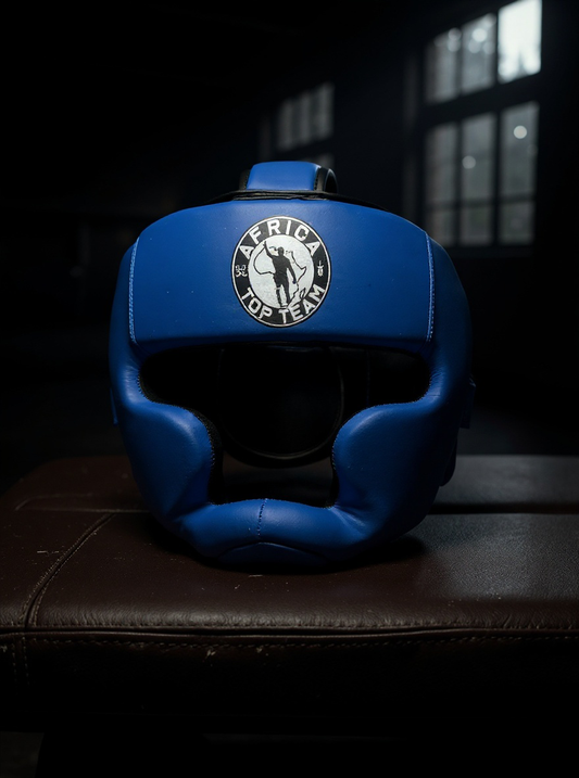 Africa Top Team Warrior Culture Blue Premium Head gear  Boxing, MMA