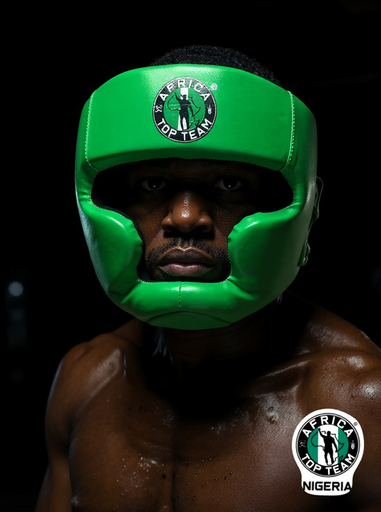 Africa Top Team Nigeria Green premium Head gear  Boxing, MMA