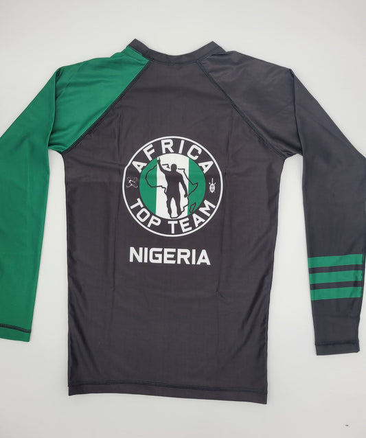 Africa Top Team Nigeria Green/Black Rash guard MMA, Boxing