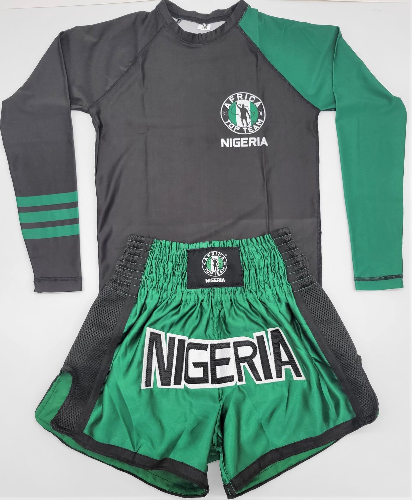 Africa Top Team Nigeria Green/Black Rash guard MMA, Boxing