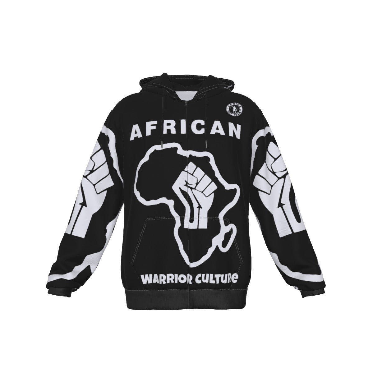 Africa Top Team Warrior Culture Black Hoodie With Pocket