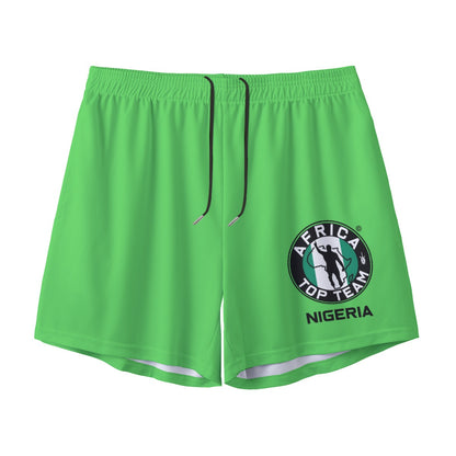 Africa Top Team Nigeria Green Men's Shorts with Pocket