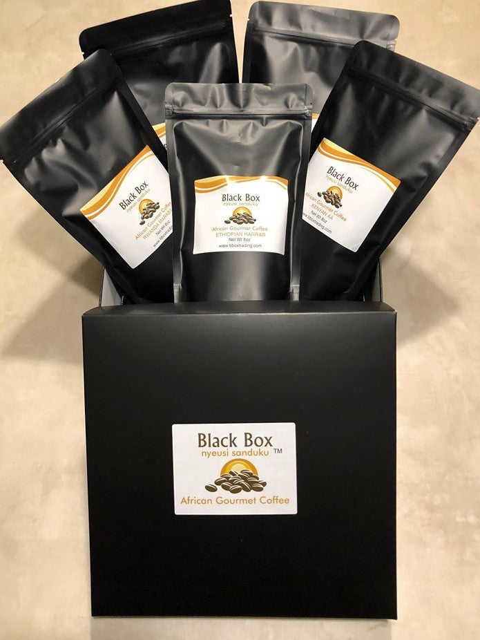 Black Box Ethiopian Harrar medium roast gourmet coffee (whole bean) Net Wt 8 Oz