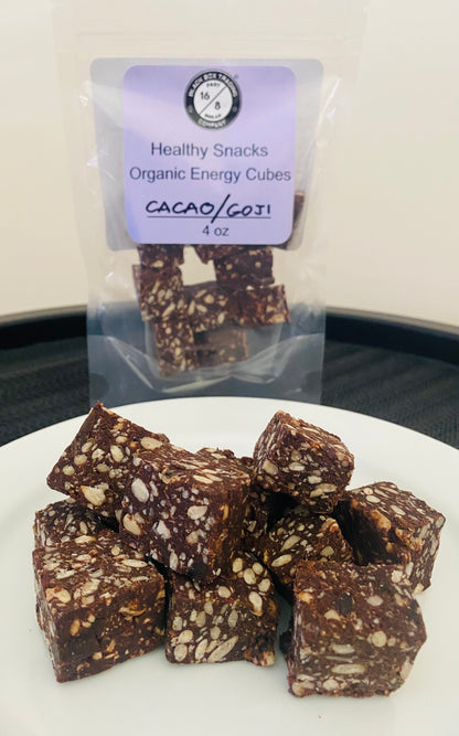 Organic Energy Cubes - Cacao/Goji  - Healthy Snack - 4 oz