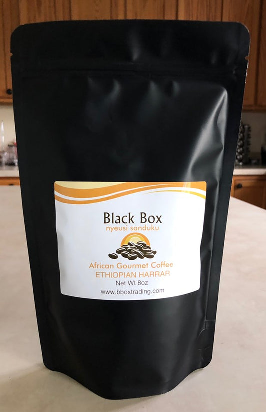 Black Box Ethiopian Harrar medium roast gourmet coffee (whole bean) Net Wt 8 Oz