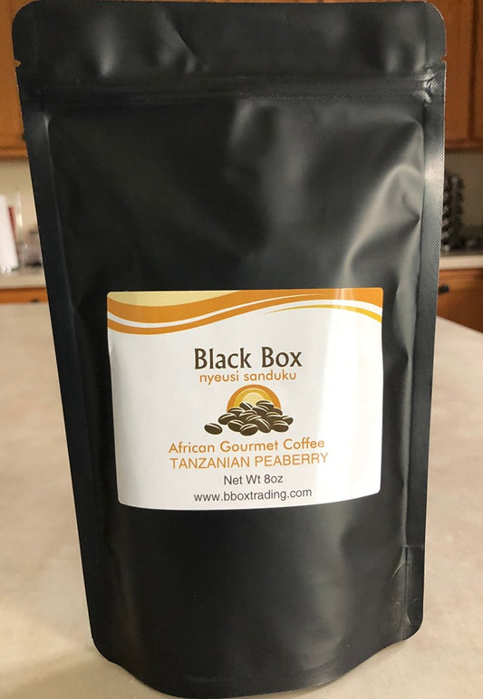 Black Box Tanzania Peaberry medium roast gourmet coffee (whole bean) Net Wt 8 Oz